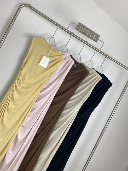 High Neck Sleeves Long Body-con Dress